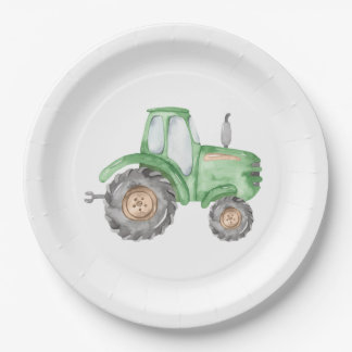 Groene tractor Boerderij Birthday Borden Papieren Bordje