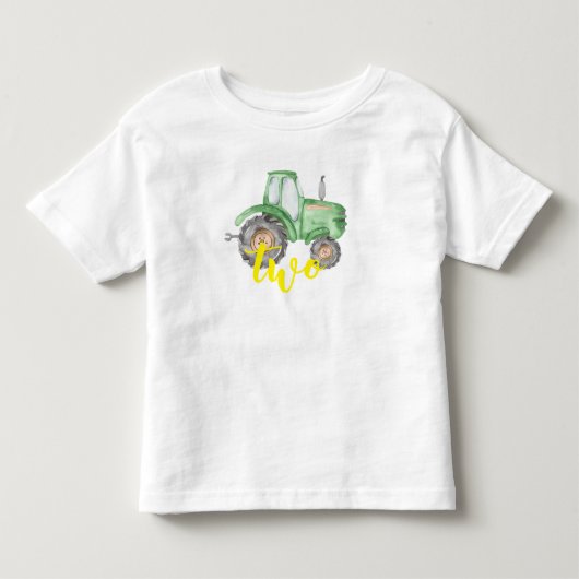 Groene tractor Boerderij Birthday T-Shirt (Voorkant)