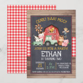 Groene Tractor Boerderij Chalkboard Verjaardagsuit Kaart (Voorkant / Achterkant)