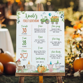 Groene Tractor Boerderij Dieren Verjaardag Mijlpaa Poster