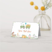 Groene Tractor Boerderij Dieren Verjaardag Plaats  Plaatskaartje (Voorkant)