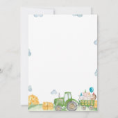 Groene Tractor Boerderij Tijd Capsule Nota Bericht Bedankkaart (Achterkant)