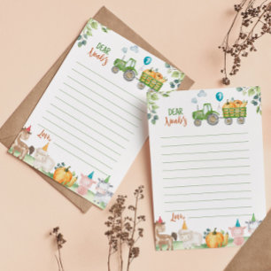 Groene Tractor Boerderij Tijd Capsule Nota Bericht Bedankkaart