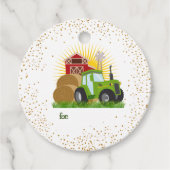 Groene tractor 🚜 Boerderij Trucks Verjaardag Bedankjes Labels (Voorkant)