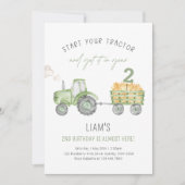 Groene tractor Boerderij Verjaardag Elke Leeftijd  Kaart (Voorkant)