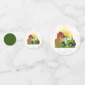 Groene Tractor 🚜 Boerderij Verjaardag Foto Decor Confetti (Voorkanten)