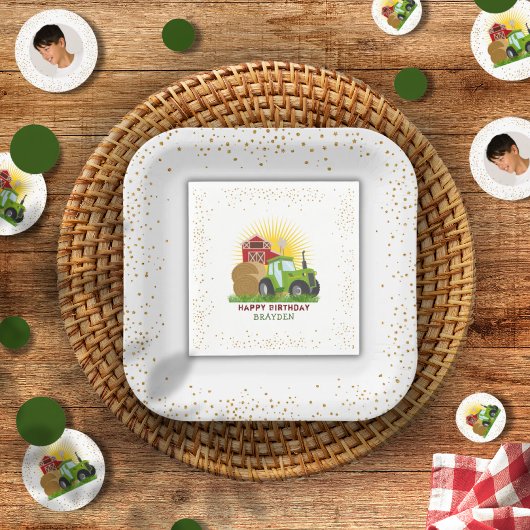 Groene Tractor 🚜 Boerderij Verjaardag Party Decor Servet