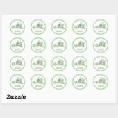 Groene Tractor Boerderij verjaardag Ronde Sticker (Vel)