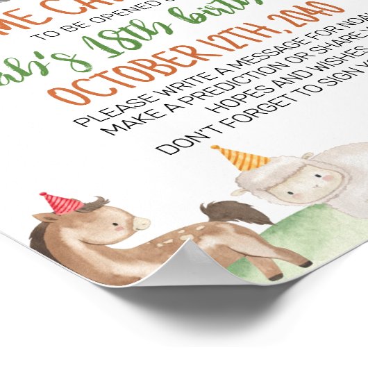 Groene Tractor Boerderij Verjaardag Tijd Capsule T Poster (Hoek)