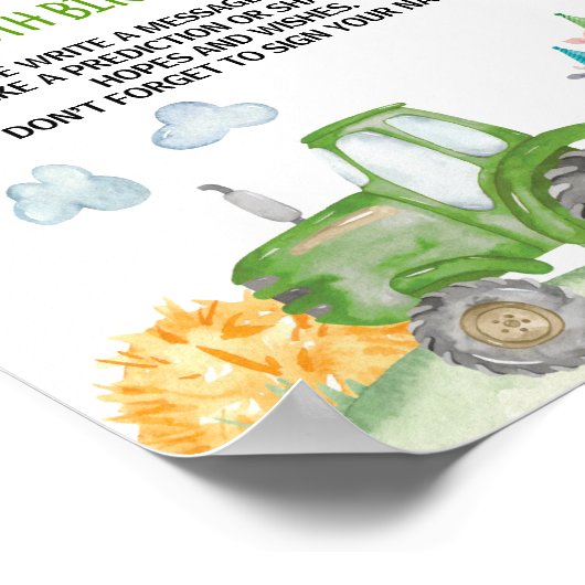 Groene Tractor Boerderij Verjaardag Tijd Capsule T Poster (Hoek)