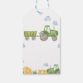 Groene Tractor Boerderij Verjaardagsfeestje Dank u Cadeaulabel (Achterkant)