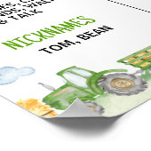 Groene Tractor Boerderij Verjaardagsfeestje Mijlpa Poster (Hoek)