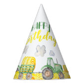 Groene Tractor Boerderij Verjaardagsfeestje Pet Feesthoedjes (Voorkant)