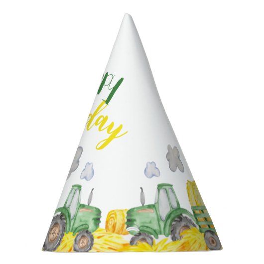 Groene Tractor Boerderij Verjaardagsfeestje Pet Feesthoedjes (Rechts)
