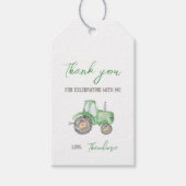 Groene Tractor Cadeaubijslage Cadeaulabel (Voorkant)