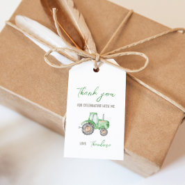 Groene Tractor Cadeautag Cadeaulabel