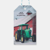 Groene Tractor en Rode Schuur Cadeaulabel (Achterkant)