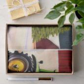 Groene Tractor en Rode Schuur Tissuepapier (Geschenk)