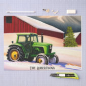 Groene Tractor en Rode Schuur Tissuepapier (Craft)