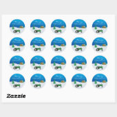 Groene Tractor en Schuur Vakantie Decoratie Sticke Ronde Sticker (Vel)