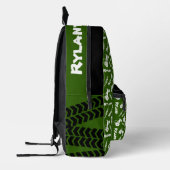 Groene tractor en tarwe grafisch gepersonaliseerd bedrukte rugzak (Links)