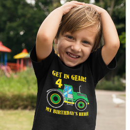 Groene Tractor Get In Gear Verjaardag Jongens T-sh Kinder Shirts