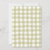 Groene Tractor Gingham Coquette Baby Shower Kaart (Achterkant)