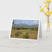 Groene Tractor in Groene Velden, Valencia, Spanje Kaart (Gele Bloem)