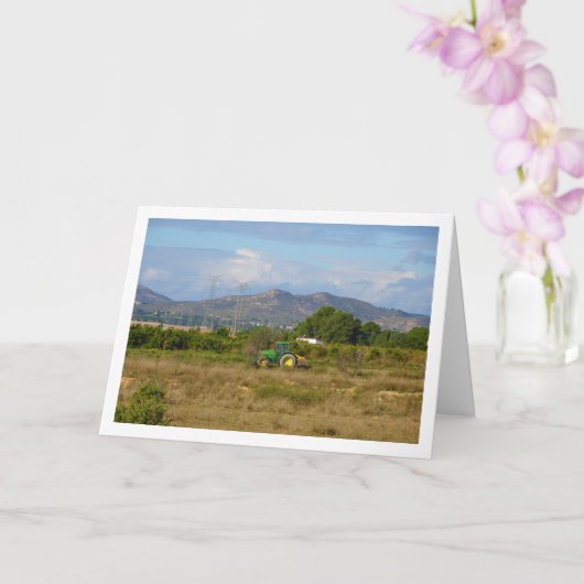 Groene Tractor in Groene Velden, Valencia, Spanje Kaart (Orchidee)