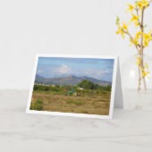 Groene Tractor in Groene Velden, Valencia, Spanje Kaart (Gele Bloem)