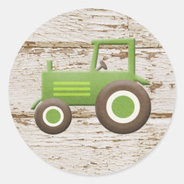 Groene Tractor Jongen Sticker