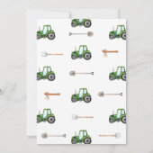 Groene Tractor Jongen Verjaardagsuitnodiging Kaart (Achterkant)