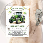 Groene Tractor Jongen Verjaardagsuitnodiging Kaart