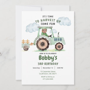 Groene Tractor Jongens Elke Leeftijd Verjaardag Fo Kaart