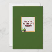 Groene Tractor Jongens Thema Verjaardagsfeestje  Bedankkaart (Achterkant)