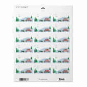 Groene Tractor Kerst Gift Label (Full Sheet)