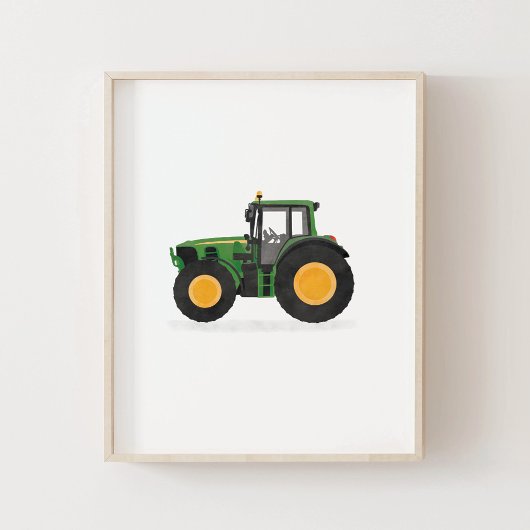 Groene Tractor Kinderkamer Decor Poster