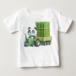 Groene tractor met panda en bamboe