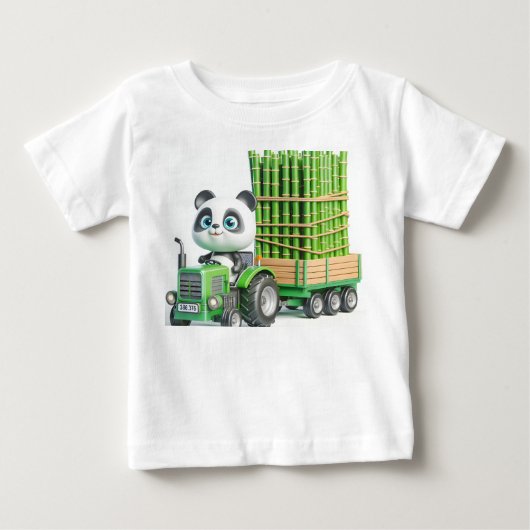 Groene tractor met panda en bamboe (Voorkant)