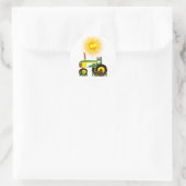 Groene Tractor met Vissende poolsticker Ronde Sticker (Tas)
