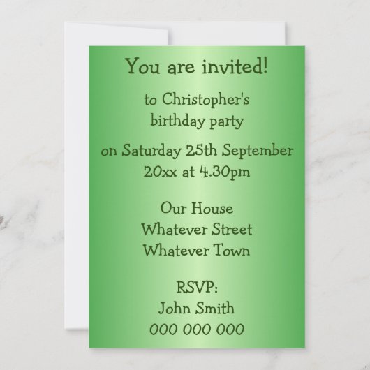 Groene tractor ontwerp gepersonaliseerde verjaarda kaart (Achterkant)