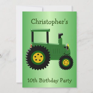 Groene tractor ontwerp gepersonaliseerde verjaarda kaart