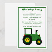 Groene tractor ontwerp gepersonaliseerde verjaarda kaart (Voorkant / Achterkant)