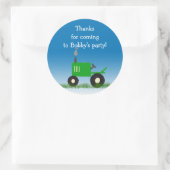 Groene Tractor Party Favor Bag Sticker (Tas)
