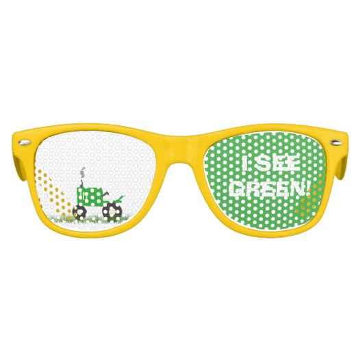 Groene Tractor Party Shades Kinder Zonnebril (Voorkant)