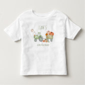 Groene Tractor & Pompoenen Verjaardags T-shirt (Voorkant)