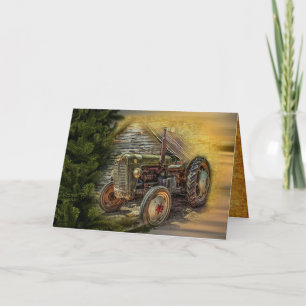 groene tractor Rustic Old Barn Kaart