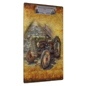groene tractor Rustic Old Barn Klembord (Rechts)