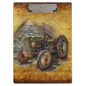 groene tractor Rustic Old Barn Klembord (Voorkant)
