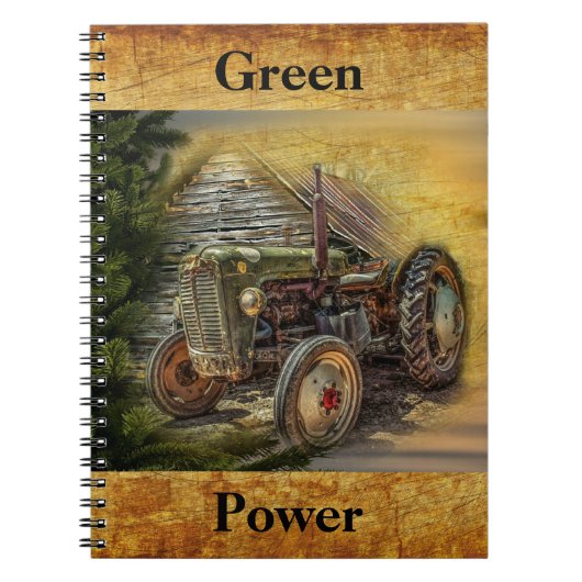 groene tractor Rustic Old Barn Notitieboek (Voorkant)